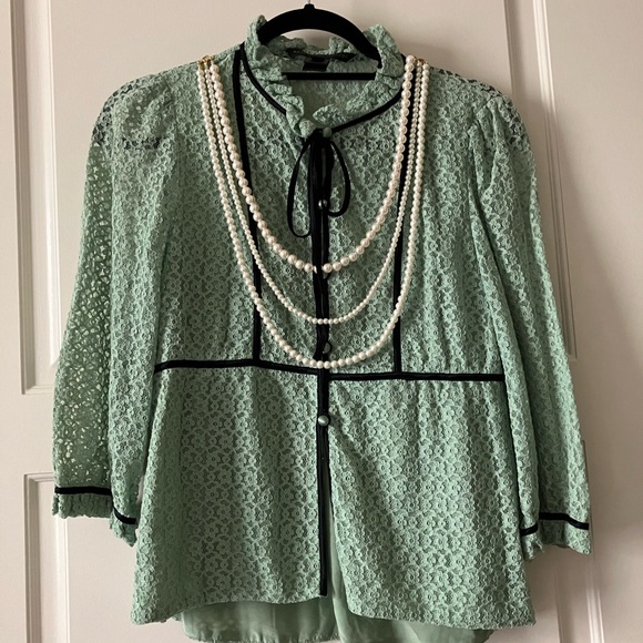 Marc Jacobs Green Lace Top - Picture 1 of 4